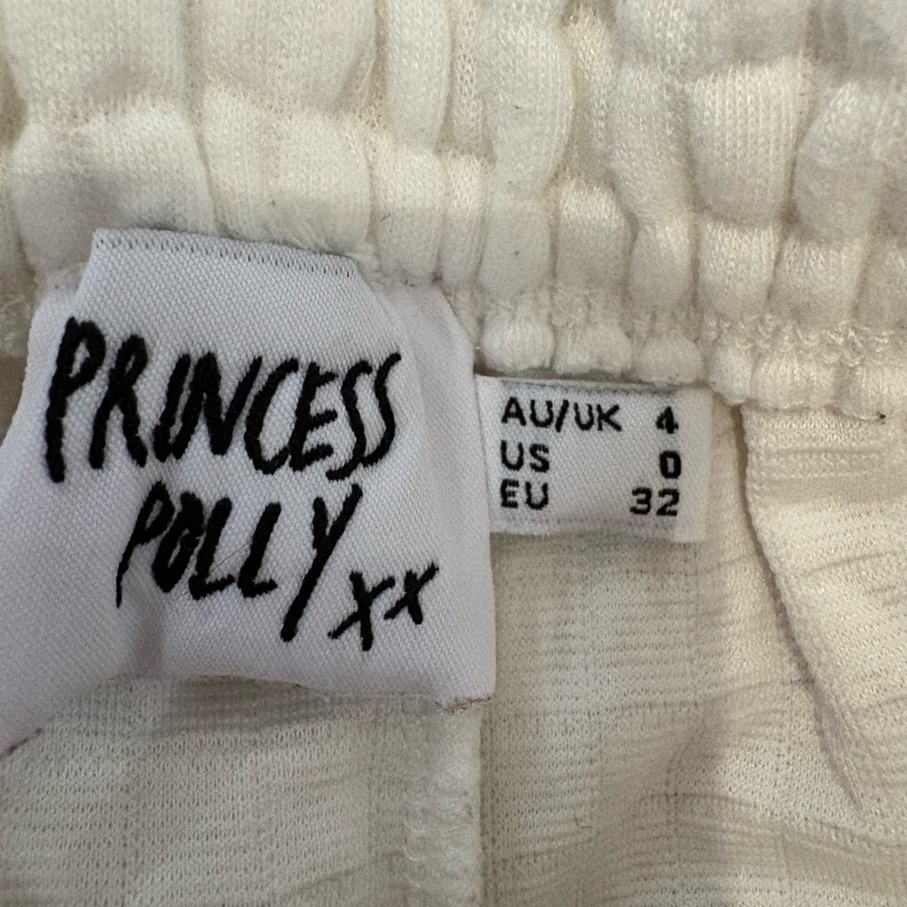 Princess Polly Arabella White Waffle Knit Sweatpants (Size 0) - Picture 4 of 5